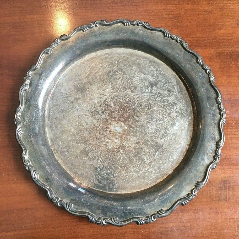 Vintage Oneida Silver Plated 15 Inch Round Platter